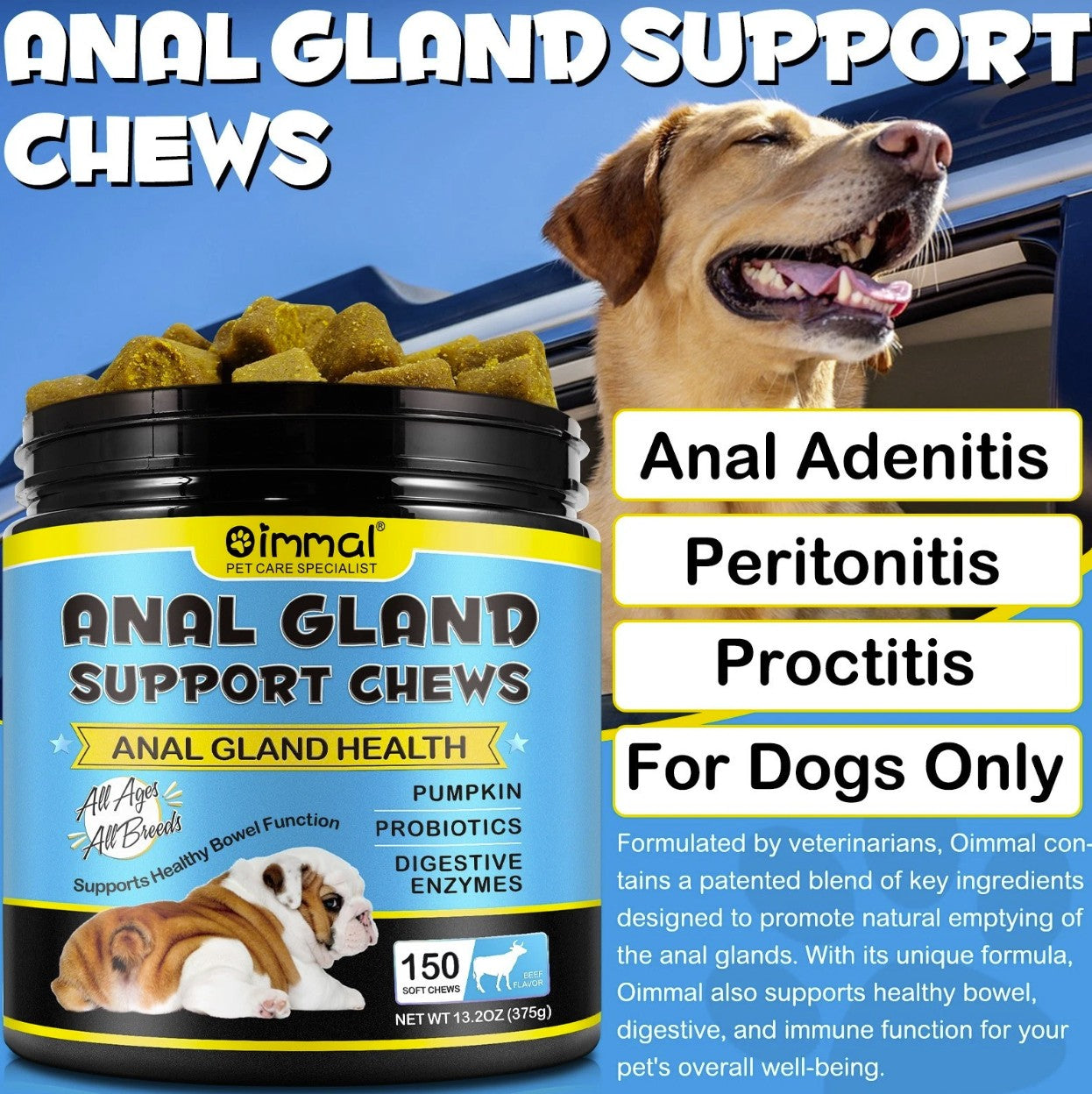 Anal Gland Support For Dogs - 150 Chews