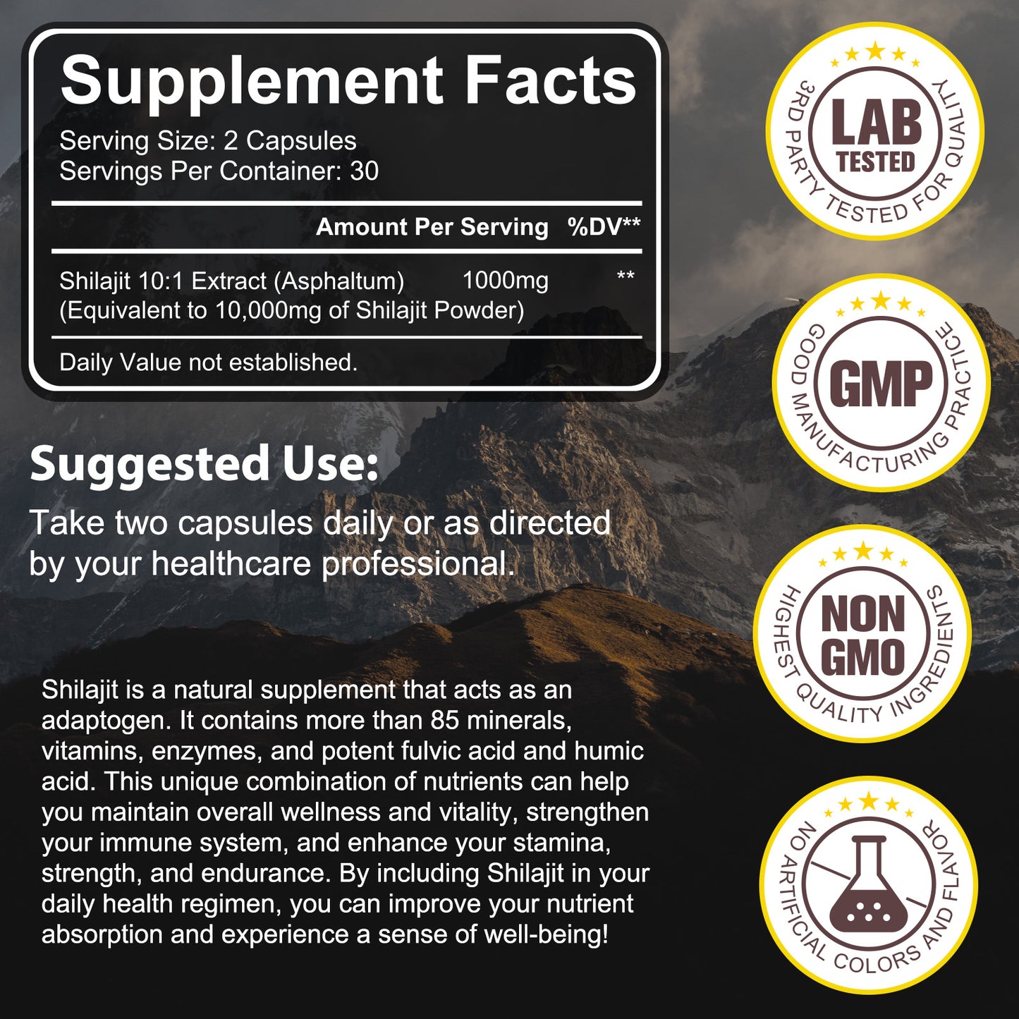 Himalayan Shilajit Resin – 60 Capsules